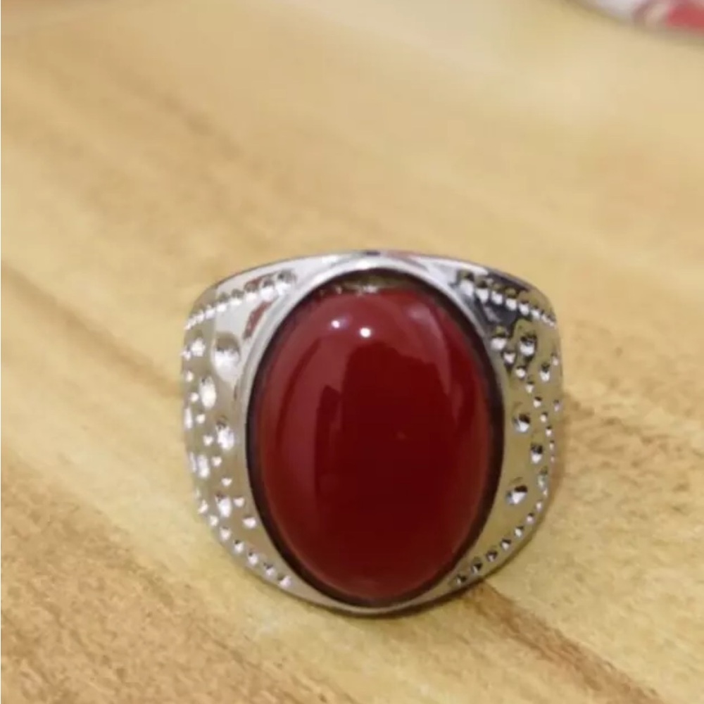 12-18mm stunning huge red jade ring 10